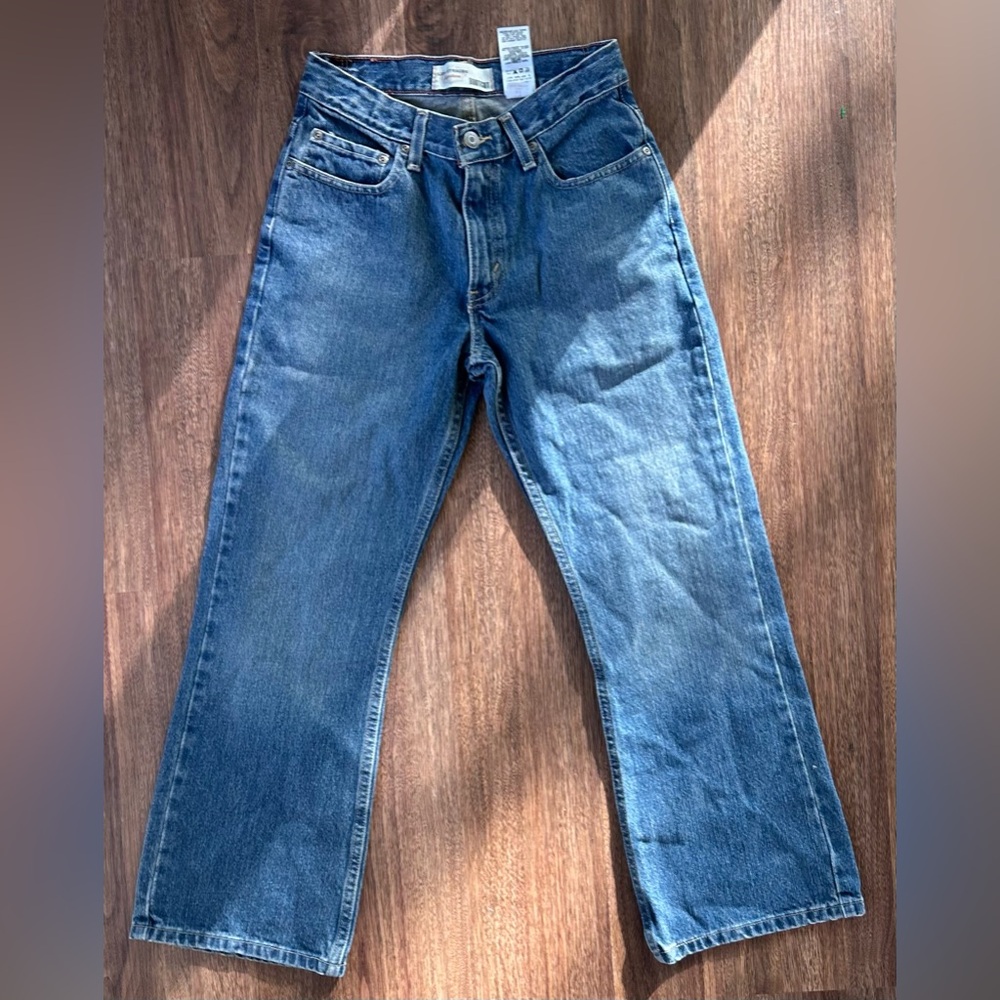 LEVI STRAUSS SIGNATURE Y2K Bootcut Jeans Medium Wash Classic Denim | Youth Sz 14 - Picture 4 of 8